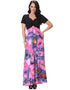 Deep V-Neck Printed Jumpsuit Dress